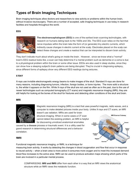 Types Of Brain Imaging Techniques