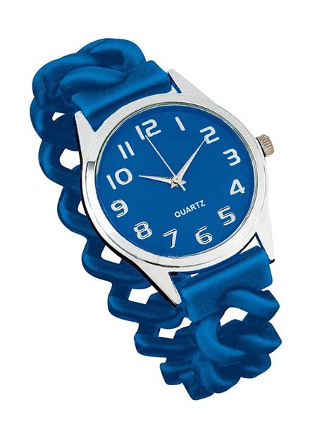 Collections Etc Womens Stylish Easy To Read Silicone Wrist Watch With