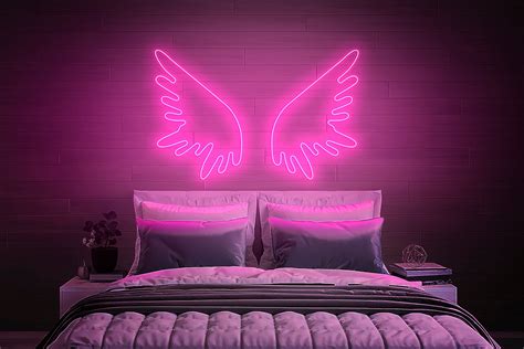 Angel Wings Neon Angel Wings Led Sign Angel Wings Wall Decor Neon Sign