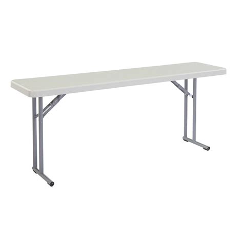 Shop National Public Seating 72 In X 18 In Rectangle Steel Grey Folding