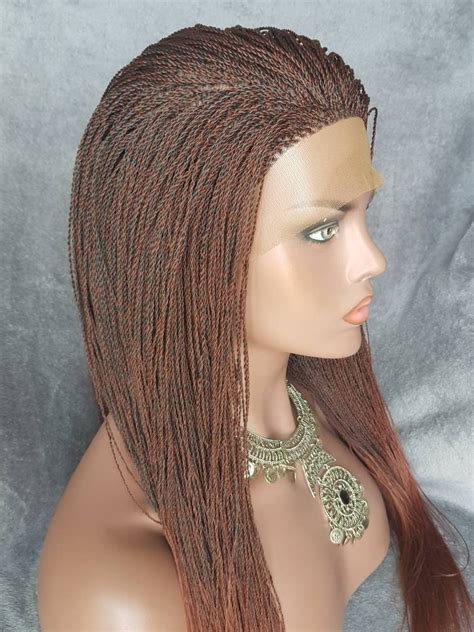 Handmade Glueless Braided Full Lace Wig Micro Twist Braids Colour 1b35