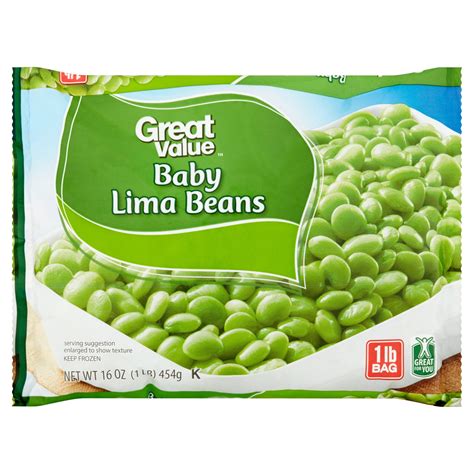Great Value Frozen Baby Lima Beans Frozen Vegetables 16 Oz Bag