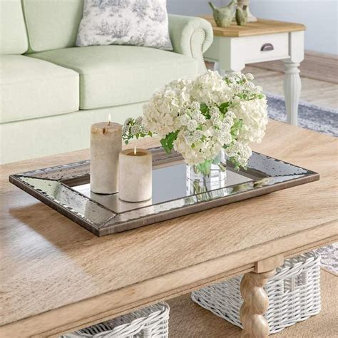 Lark Manor Grey Glass Tray | Decorating coffee tables, Coffe table