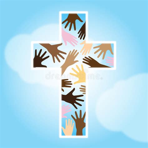 Diversity Rainbow Cross Stock Illustration Illustration Of Hands 9010396