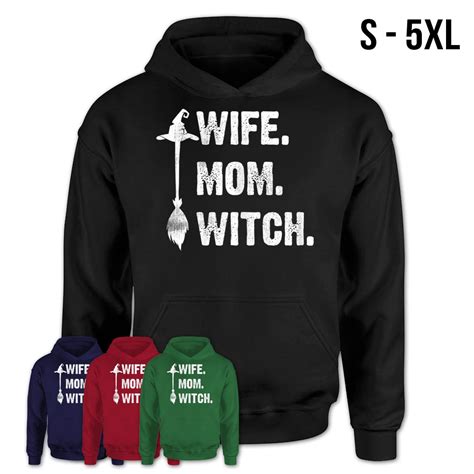 Womens Wife Mom Witch Funny Halloween Women Sarcasm Saying T Shirt Teezou Store