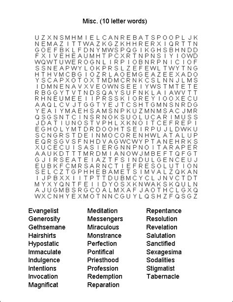 Mycatholicsource Word Search Misc 10 Letter Words Hot Sex Picture