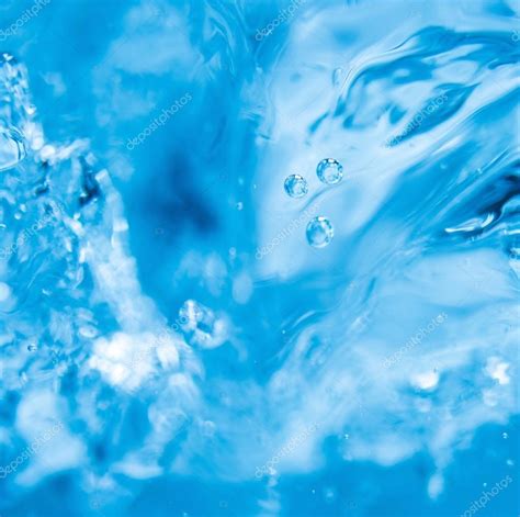 Blue Water Background With Splashes And Bubbles Stock Photo By ©nejron