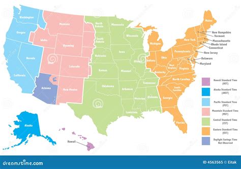 United States Timezone Map Royalty Free Stock Photo Image 4563565