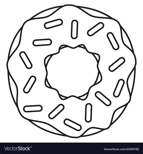 Some of the donuts are inspired by local los angeles donut shops such as california donuts, fantastic donuts or kettle glazed. Line art black and white donut Royalty Free Vector Image