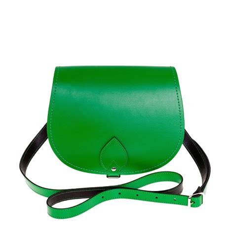 Zatchels Green Handmade Leather Saddle Bag 2 Sizes