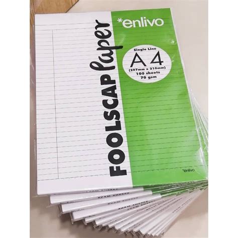 A4 Foolscap Premium Quality Writing Paper 70gsm 100s Single Line