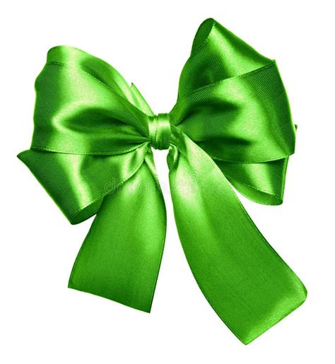 Green Bow Made From Silk Ribbon Stock Photo Image Of Ornate Light