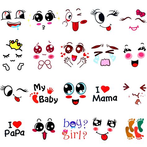 Buy 20 Pieces Pregnancy Stickers For Belly Funny Facial Expressions