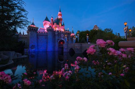 Sleeping Beauty Castle Twilight Disneyland California Adventure