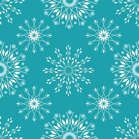 Elegant White Snow Crystals In Timeless Winter Design Seamless Vector