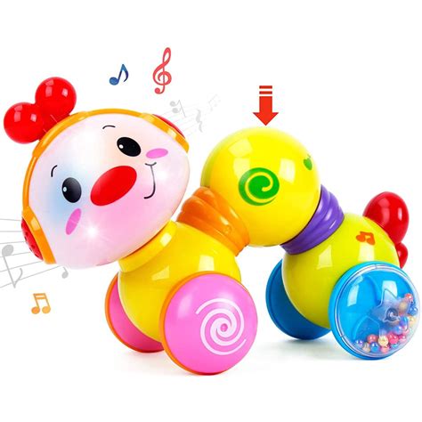 Baby Toys 6 12 Months Music Pressing Inches Worm Toy With Glowing Face