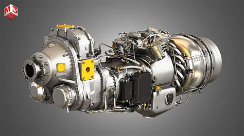 PW Canada PW100 Turboprop Engine 3D Model CGTrader