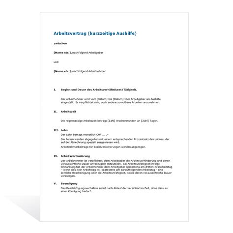 We did not find results for: Muster Arbeitsvertrag kurzfristige Aushilfe