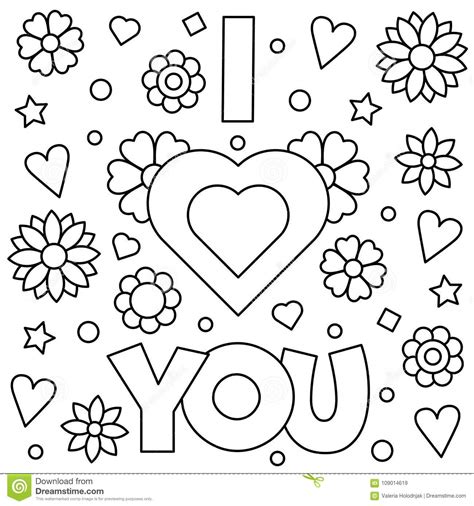 This coloring page is another part of our fruit of the spirit coloring book for kids. I Love You. Coloring Page. Vector Illustration. Stock ...