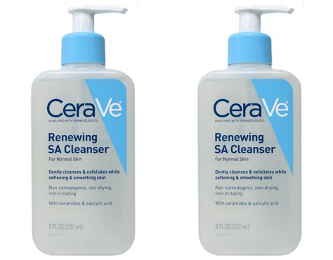 Cerave Renewing Sa Face Cleanser For Normal Skin With Salicylic Acid