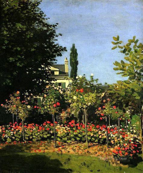 Print canvas art claude monet antibes view from notre dame de paris landscape oil painting poster wall picture for living room. Garden in Flower Claude Monet Impressionism Flowers ...