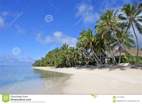 Landscape Titikaveka Beach Rarotonga Cook Islands Stock Photography