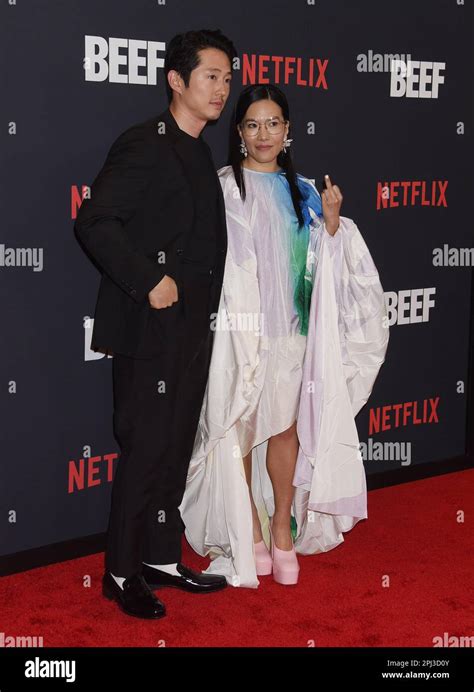 Steven Yeun And Ali Wong Arriving To Netflixs Beef Los Angeles