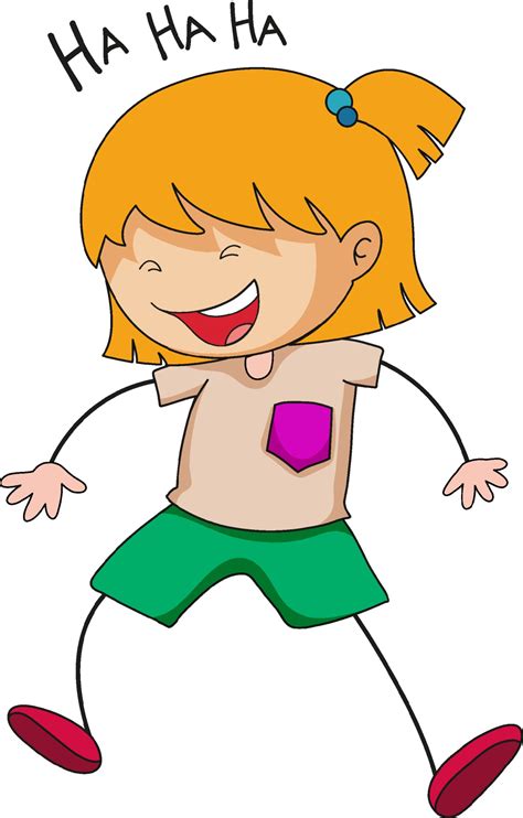 cute girl laughing doodle cartoon character isolated 2306260 vector art at vecteezy