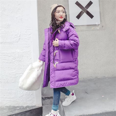 2018 Winter Jackets Girls Fashion Long Parkas Cotton Padded Thicken