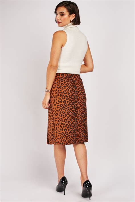 Leopard Print Midi Skirt Just 7