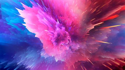 Blue And Pink Color Splash 4k Hd Abstract Wallpapers Hd