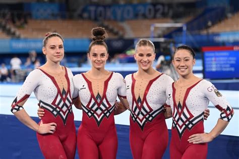 Team Germany In Unitards At The Womens Tokyo Olympics Qualification