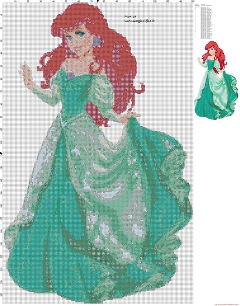 Disney Princesses Counted Cross Stitch Patterns Buy 6 Patterns Disney