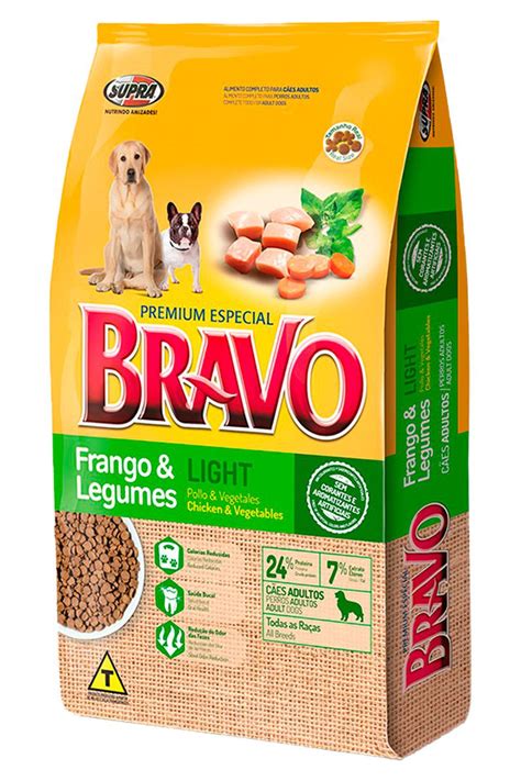 Ração Bravo Premium Especial Light Sabor Frango E Legumes Para Cães