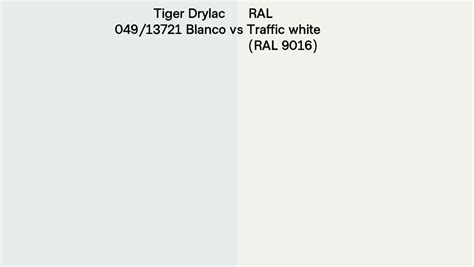 Tiger Drylac 049 13721 Blanco Vs RAL Traffic White RAL 9016 Side By