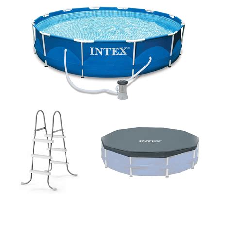 Intex 12x30 Swimming Pool W Pump Pool Ladder For 42 Wall And 12
