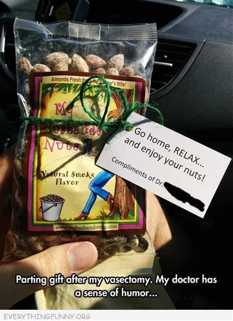 funny doctor gives out enjoy your nuts bag after vasectomy funny pictures vasectomy humor