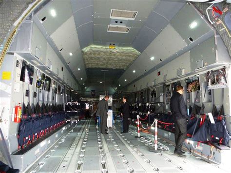 The c295 cabin interior is tailored to the canadian air force's operational, with such as a new wireless intercom system for crew communications, the increase of spaces for storing sar equipment, additional lighting for medical evacuation duties and lighting compatible with the use of night vision systems. A400M Cargo Hold - Think Defence