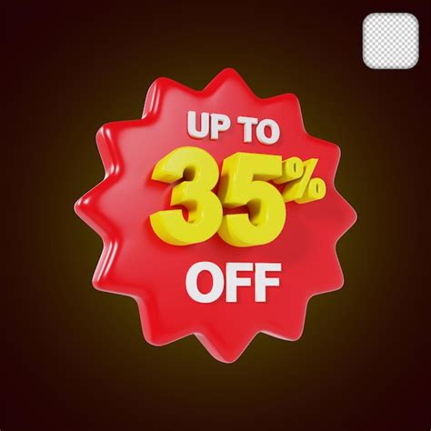 Premium Psd Special Offer 35 Percent Discount 3d Illustration