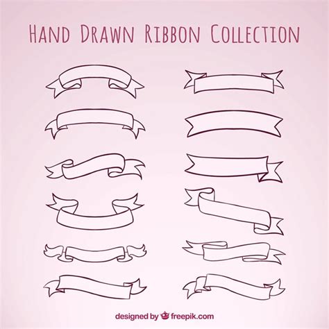 Free Vector Hand Drawn Ribbon Collection