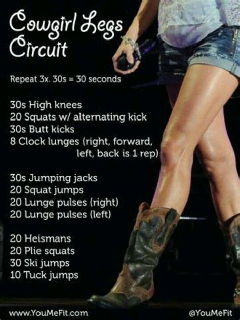 Cowgirl Workouts Circuit Workout Carrie Underwood Legs Fitness