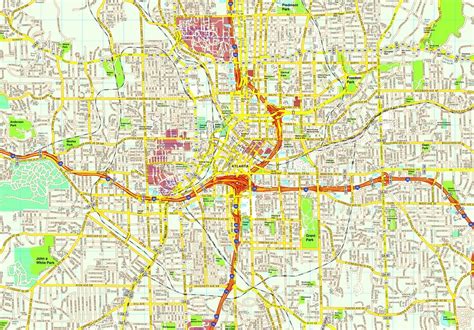 Atlanta Map Eps Illustrator Vector City Maps Usa America Order And