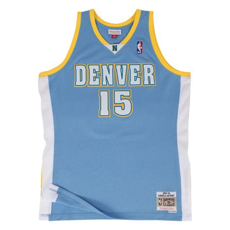 The jerseys the team wears night in and night out. Mitchell & Ness | Denver Nuggets Blue Carmelo Anthony 2003-04 Swingman Jersey