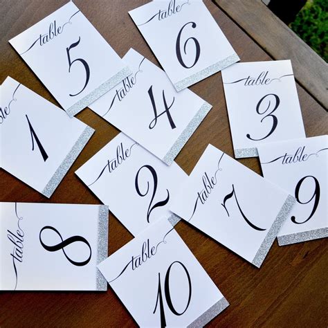 Downloadable Free Printable Calligraphy Table Numbers