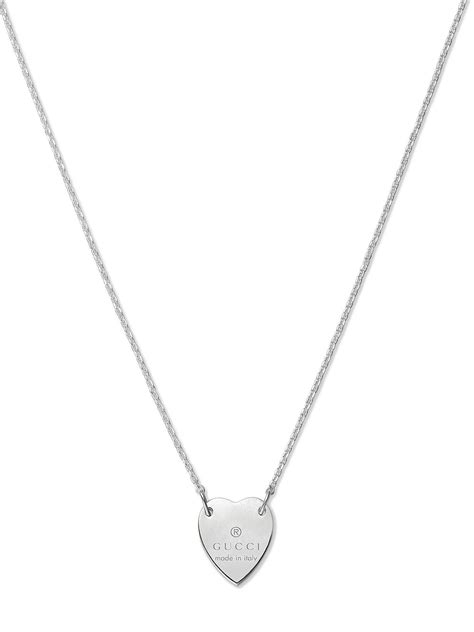 Gucci Silver Trademark Heart Necklace Modesens