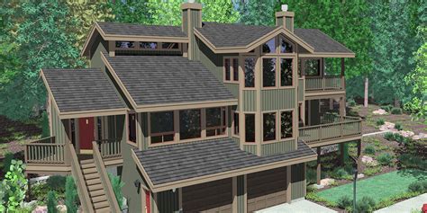 View House Plans Sloping Lot House Plans Multi Level House Plan