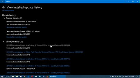 Windows 10 Versions 1607 1703 And 1709 Fall Creators Update Cumulative