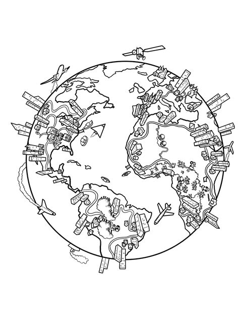 World Map Coloring Page Earth Coloring Pages Blank Coloring Pages