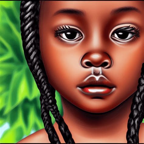 big eyed dark skinned african american girls with braids · creative fabrica