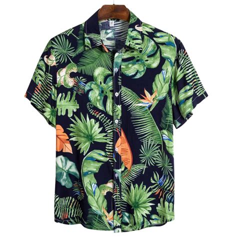 Camisa Verão Tropical Masculina Moda Praia Férias Estilo Fashion